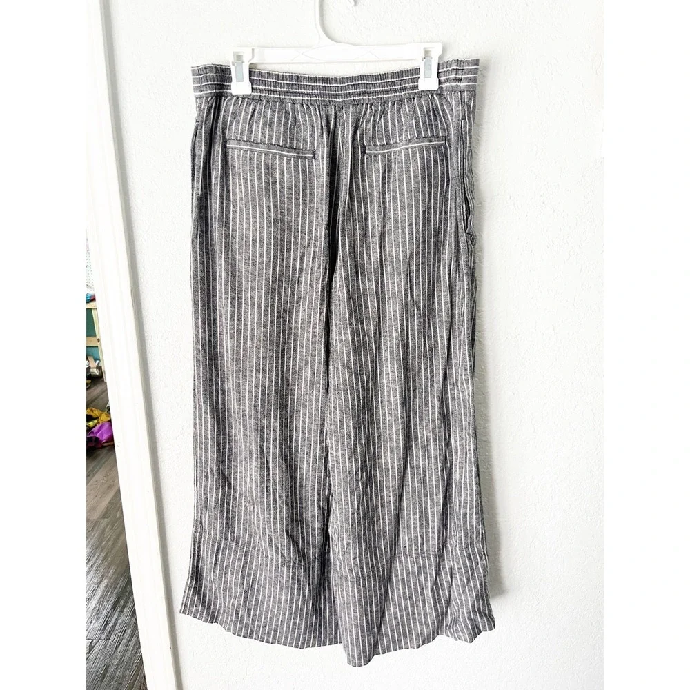 Banana Republic Linen Blend Striped Wide Leg Pants Size‎ Medium Coastal Capsule